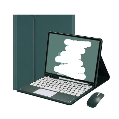 Coque iPad Pro 11 M4 2024 clavier azerty tactile souris magnétique vert