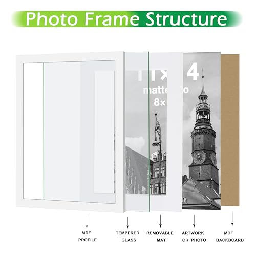 Cadre photo bois classique premium blanc mat FrameWorks 30,5x45,7 cm