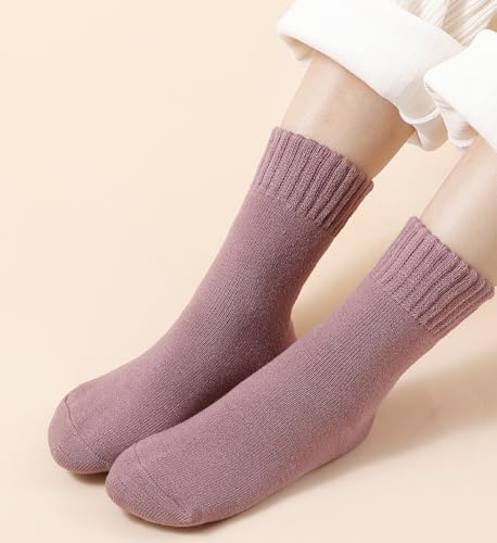 Image of KANAV 7 Pairs Warm Winter Socks for Women Thick Thermal Boot Socks Comfy Slouchy Fuzzy Slipper Socks Cozy Chunky Ankle Socks