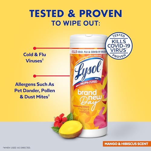 Image of LYSOL Disinfecting Wipes, Multi-Surface Cleaner, Mango, 35 ct.