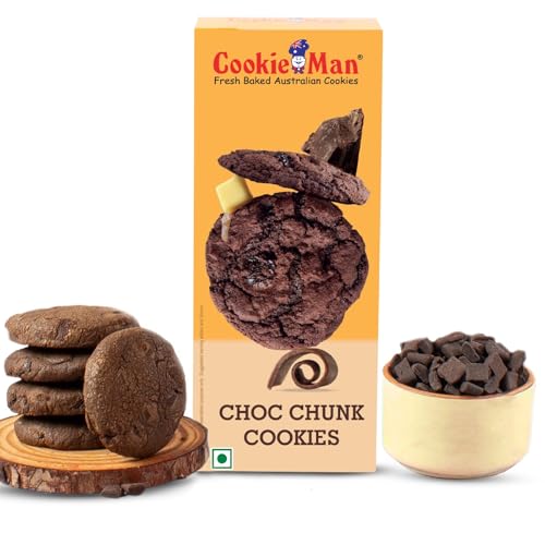 Image of CookieMan Choco Chunk Cookies - 250g | Rich & Chewy Chocolate Chunk Australian Cookies | Baked to Perfection for Ultimate Indulgence | Perfect for Snacking, Sharing & Gifting