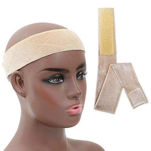 Velcro Wig Grip Non Slip Flexible Beige Wig Headband Velvet Adjustable Elastic Secure Grip