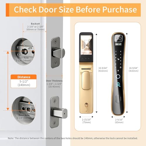 EIYSIE Video Smart Lock with Camera & Doorbell, 8-in-1 WiFi Keypad Deadbolt by EIYSIE - Used condition - Image 3