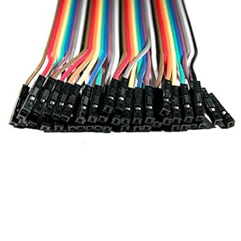 SJT 10Pcs Ribbon Cable 40-Wire Female-Female Multicolor Standard 0.1