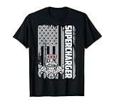 Supercharger Engine American Flag Muscle Car Racing Car Guy T-Shirt