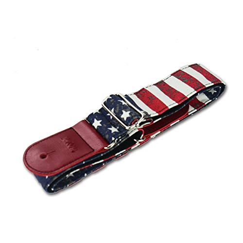 Image of Adjustable Guitar Strap Includes 2 Strap Locks & 2 Matching Picks & 1 Picks Holder & 1 leather Strap Button.
