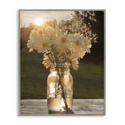 'Warm Meadow Daisies in Jar'| Framed Giclee Art