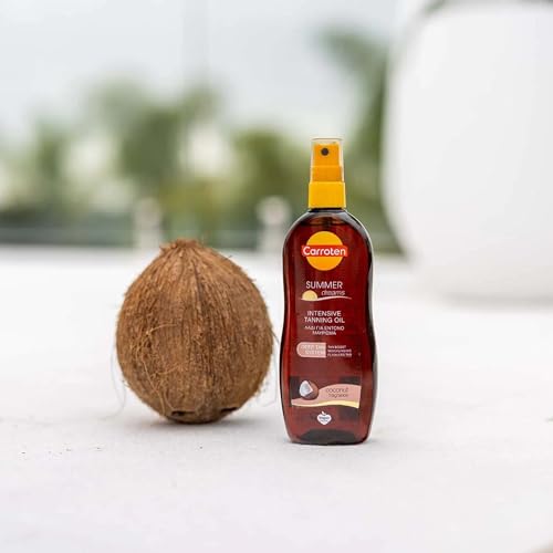 Carroten Intensive Tanning Oil LSF 0, 200 ml - Bräunungsbeschleuniger mit Karotten- und Kokosnussöle - Veganes Bräunungsöl mit Kokosnussduft