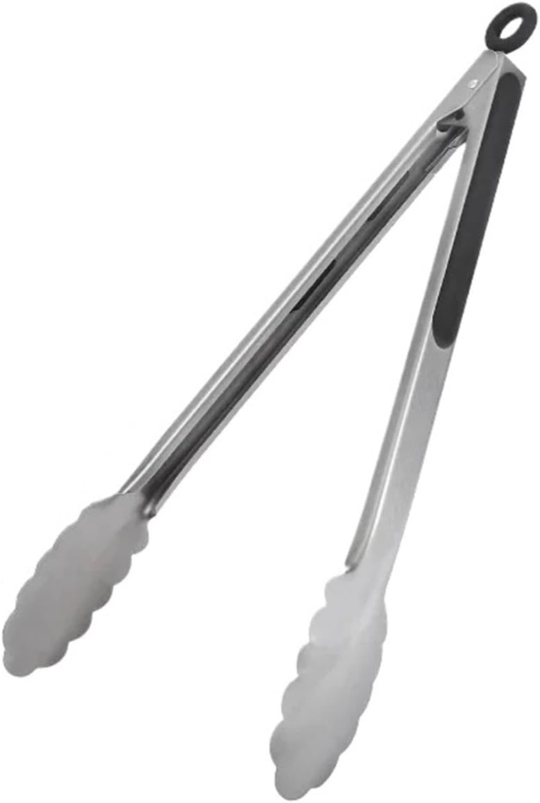 1Pc Stainless Steel BBQ Tongs - For Camping, Kitchen Frying, Salad and Steak(G-12 inches(30.48cm))
