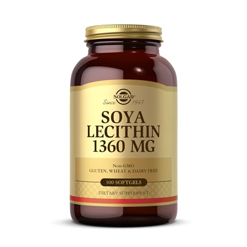 SOLGAR SOYA Lecithin 1360 mg - 100 Softgels - Source of Choline - Gluten & Dairy Free - 100 Servings