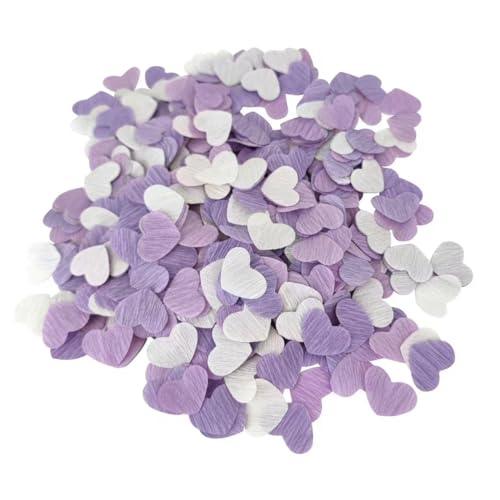 Mybbshower Mybbshower Lilás Branco Papel Crepe 1 Polegada Coração Confete Para Decoração De Mesa Ani