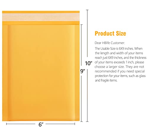 Hblife 25Pcs Bubble Mailers, 6X10 Inches Self Seal Kraft Poly Mailers, Padded Envelopes Shipping Bags Packaging For Small Business #TOP1