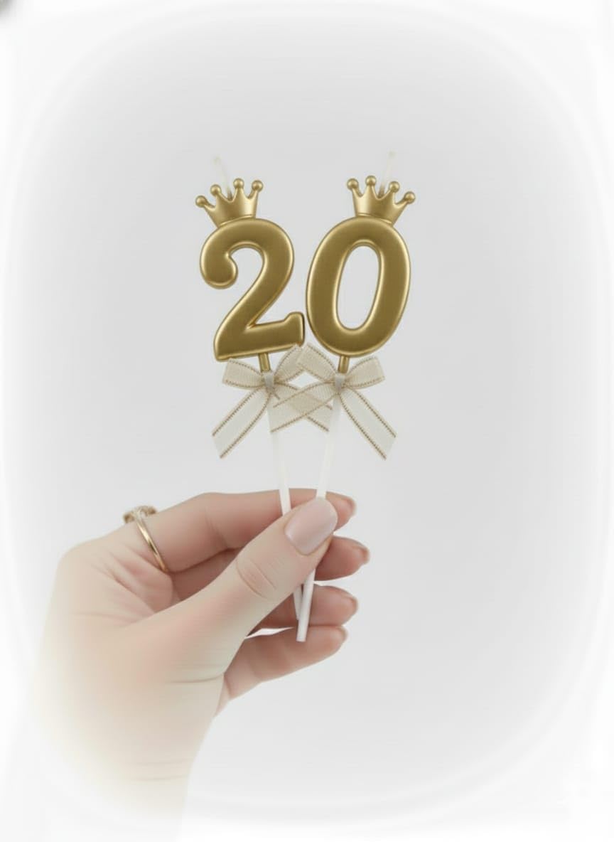 Shreeji Enterpries Celebrate that Magical Twenty Milestone with Our Stunning Gold Crown Number '20' Birthday Candle!-image-32