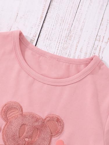 Verdusa Girl's Cute Bear Print Graphic Tees Round Neck Short Sleeve Summer T Shirt3