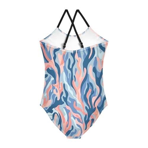 Girl's One Piece Swimsuit Colored Coral Beach Bathing Swimwear2