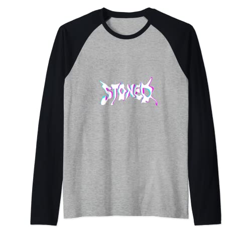 Stoner gras design grafico Crazy liquido look Gruppo Maglia con Maniche Raglan