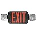 Morris Products Square Head LED Combo Exit Emergency Light ? High Output, Remote Capable, Red LED Color, Black Housing ? 76 Lumens, Energy Saving Lamps ? Fully Automatic ? Glare Free, Adjustable, (73443)