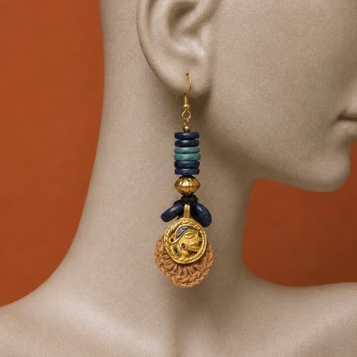 Image of Royal Queen & Empress Handcrafted Tribal Dhokra Earrings Collection for Women - Statement Ethnic Designs in Multiple Colours