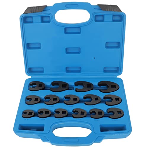 Image of SCITOO 15 Piece Crowfoot Wrench Metric Set Metric 8 to 24 mm Sizes