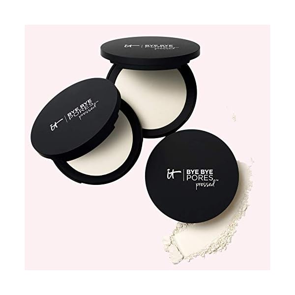 IT Cosmetics Bye Bye Pores Pressed Finishing Powder - Universal Shades - Contains Anti-Aging Peptides, Hydrolyzed Collagen & Antioxidants - 0.31 oz