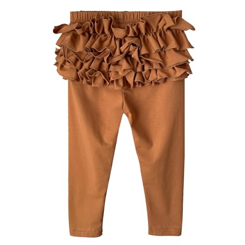 Little Girls Footless Leggings High Waist Elasticity Leggings Ruffle Skirt Kids Girls Sweat Pants with Skirt Yoga Pants