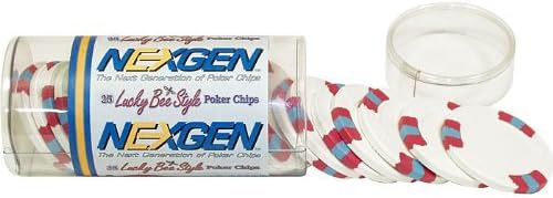 Trademark Poker 25 Nexgen Lucky Bees Poker Chips in Retail Tube (White)
