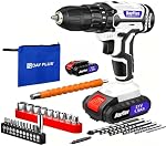 21V Cordless Drill Set Combi Driver Electric Screwdriver Tools Kit | 25+1 Torque, Max 45Nm Screwdriver, Combi Drill with 3/8" Chuck,Charger, 26pcs Drill Bits with 2-Speed
