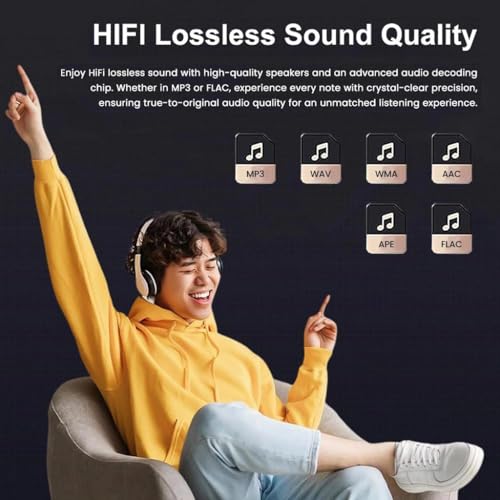 Image of AUDIOCULAR M71 MP3 Music Player with Bluetooth 5.3, HiFi Speaker, 2.4 inch Touch Screen, 32GB Storage (Up to 128GB), Dual Audio Jack, Type-C Port, Video Playback, E-Book, Alarm, FM Radio etc. (32GB-Grey)