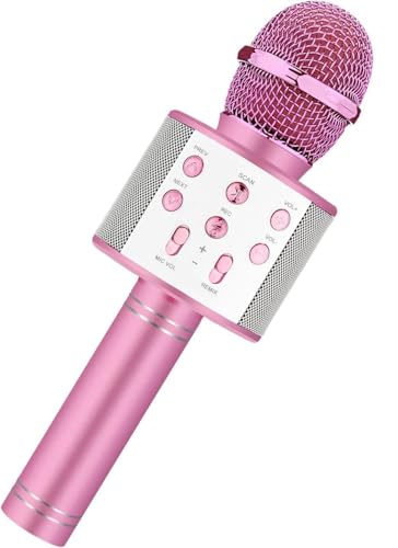 Image of Toys for Girls, Kids Karaoke Microphone Toddler Microphone for Kids with Lights, for Girls, Birthday Party Boys Toy Age 3 4 5 6 7 8+(Light Pink)