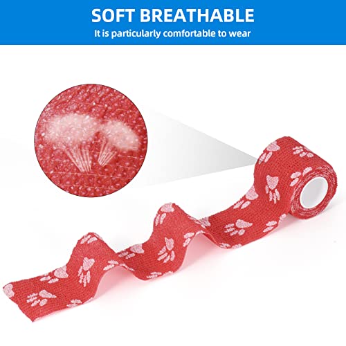 SEADESKY 9 Rollen Selbsthaftende Bandage Hund Vet Wrap Pet Selbstklebender Verband Selbstklebende Bandage für Haustiere Elastische Kohäsive Haftbandage Fixierbinde für Pferd Pet Cohesive Bandages