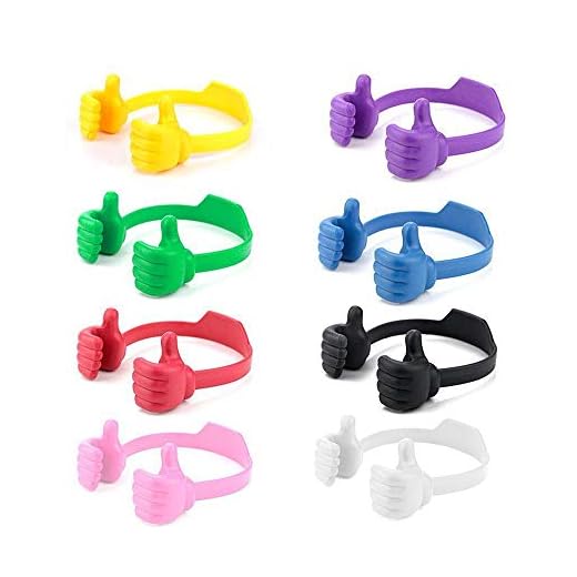 BUTEFO 8 Pack Thumbs up Cell Phone Holder, Adjustable Silicone Tablet Stand, Multi Colors Portable Desktop OK Stands Compatible for Smart Phones iPhone iPad Mini Huawei Samsung Galaxy