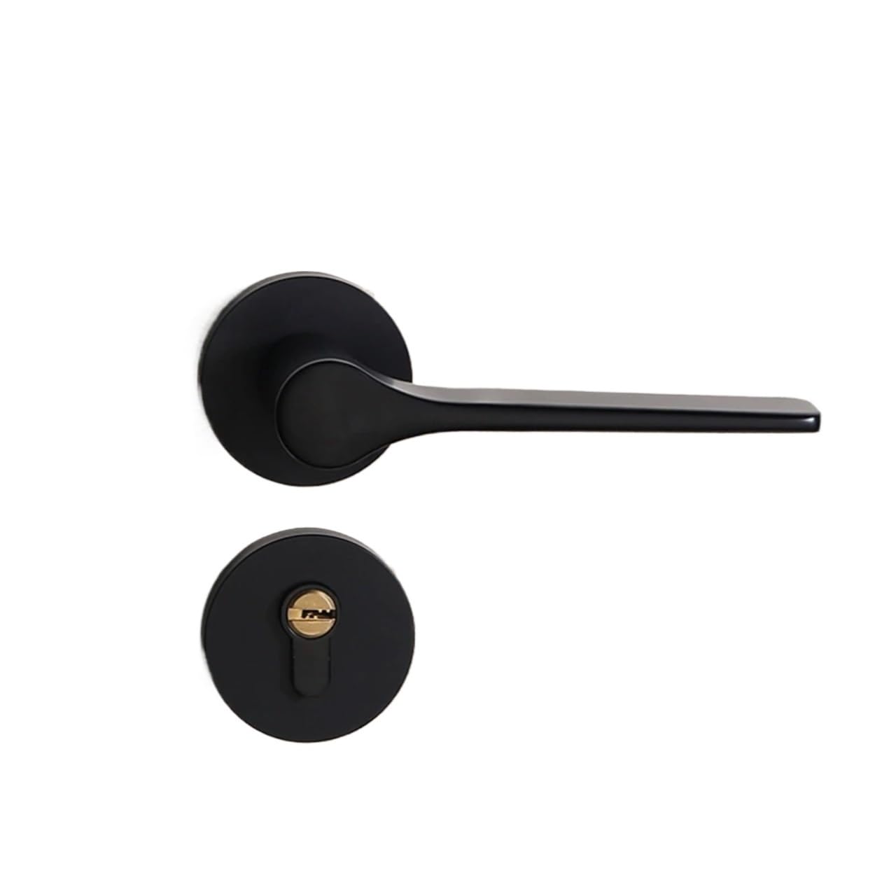 Sxolcoufoh Dumb Black Zinc Alloy Simple Door Handle Silent Wooden Split Lock 1Pcs(Dumb Black)