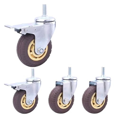 Roulettes pneumatiques 10 cm FL pivotantes en caoutchouc à double frein