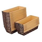 AUTSUPPL 25 Stück Papier Brotbackformen Rechteckige Einweg Backformen Backofen und Gefrierschrankgeeignet Antihaft Praktische Kuchenteller Rostfrei und Stabil