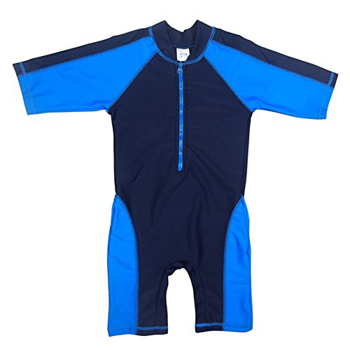 Banner Bonnie Boys' Neck to Knee Surf Shorty Wetsuit Swim Suit UPF50+ (10-11 Years, Blue/Navy)