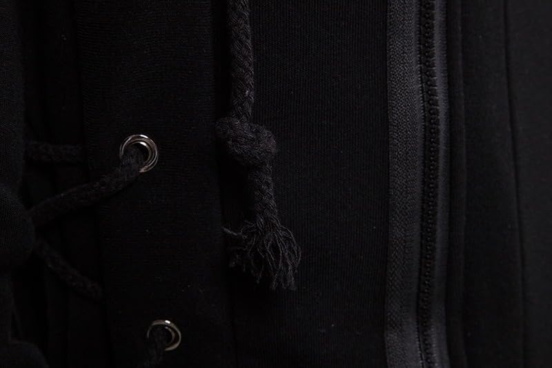 Men Assassin Robe Hoodies Sweatshirts Gothic Asymmetrical Zipper Side Lace Up Fleece Hooded Jacket - Image 7