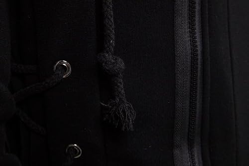 JMSUN Men Assassin Robe Hoodies Sweatshirts Gothic Asymmetrical Zipper Side Lace Up Fleece Hooded Jacket Grey
