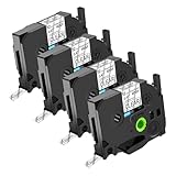 NineLeaf 4 Pack Compatible Brother P-touch TZe-131 TZe 131 TZe131 TZ131 TZ-131 Black on Clear Laminated Label Tape (0.47