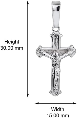 Vanbelle Sterling Silver Jewelry - Rhodium Plated with 925 Stamp - Jesus Crucifix Pendant Necklace - Elegant Handcrafted for Women - Chain 16" long + 2" extender - Image 3