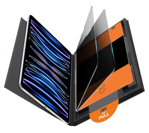 OMOTON 2 Pack Privacy Screen Protector for iPad Pro 11 Inch 2022/2021/2020/2018 iPad Air 5th 4th Generation Air 5/4 10.9 Inch 2022/2020 Anti-Spy Tempered Glass with Installation Tray Case Friendly