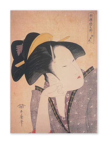 Misura: 297x420mm CoolChange Poster di Alta qualitá tipica Giapponese in Stile Ukiyo-e  Immagine Stampata su lastra di spuma Dura  Poster 30x42cm  L\'Amore in riflessione di Kitagawa Utamaro