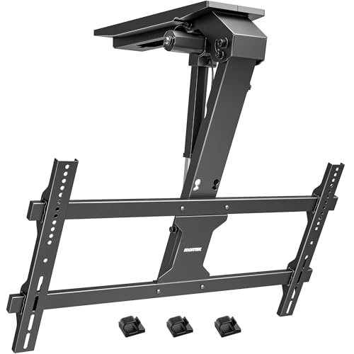 monTEK Motorized Ceiling TV Mount with Remote for 43-86 Inch TVs, Electric TV Mount Motorized Drop Down for Flat and Pitched Roof,Holds up to 99 lbs, 4X Load Tested, App and Voice Control