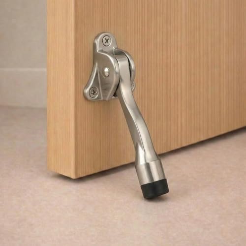 Image of Round Rubber Door Stopper /Heavy Duty Rubber Door Stopper for Home /Stopper with Rubber Grip (5 inch) Satin - Pack of 4-| 3 Years Warranty |