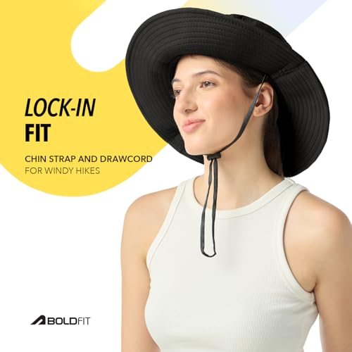 Image of Boldfit Unisex Sun Hat for Men & Women with UPF Protection Wide Brim Outdoor Adjustable Fit, Breathable Fabric, Moisture-Wicking & Packable Design-Ideal for Hiking, Trekking, Fishing, Beach & Travel