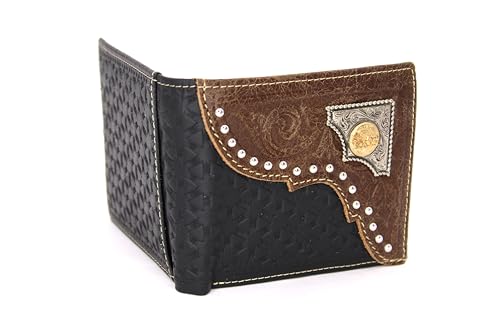 Cowboy Short Wallet Card Holder Genuine Leather Wallet 210D Prayer BK2