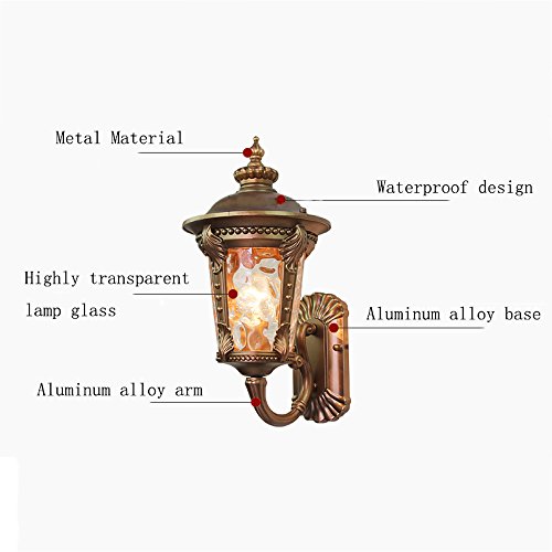 Lampe murale extérieure de prestige en verre et structure palais classique rétro E27 - 3