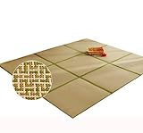 Japanese Tatami Mat, Foldable Square Tatami Mat with Non-Slip Design for Bedroom, Crawling and Yoga Mat Patchwork Tatami Floor Mats(Green,180x180cm(71x71inch))