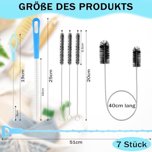 CONJURAIDE 7 Stück Abflussreiniger Spirale, Abflussbürste Rohrbürste Rohrreinigungsspirale Rohrreinigungsbürste Reinigungsbürsten Abflussspirale Drain Cleaner Schlauchbürste für Abfluss Pipe Cleaner