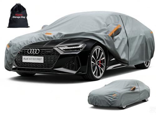 Image of Kayme Heavy Duty Car Cover Custom Fit Audi A7 S7 RS7 (2009-2025), Waterproof All Weather for Automobiles, Full Exterior Covers Sun Rain UV Protection.