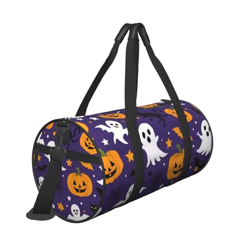 Halloween Holiday Printed Travel Bag,Round Personal Item Storage bag,Foldie Duffel Bag for Traveling Vacation,Fitness,Sports3